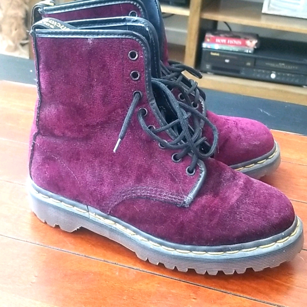 Vintage Purple Velvet Dr Martens